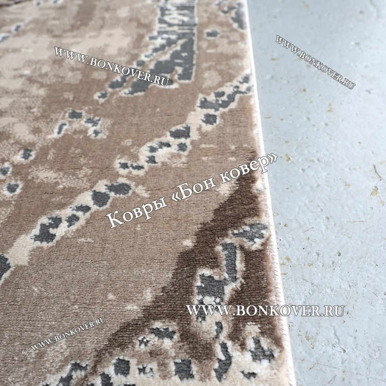 Турецкий Ковер Для Гостиной Дизайн 48 Серый с Коричневым